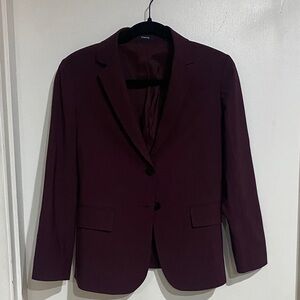Theory Dark Red or Dark Iris Tailored Carissa Blazer Virgin Wool NWOT